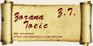 Zorana Točić vizit kartica